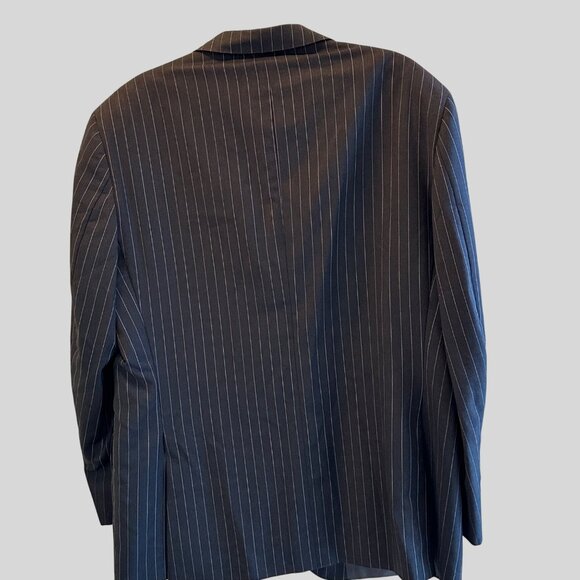 Lanificio F.lli Cerruti Super 110's Men's Jacket / Luxury Italian Wood Black 46R - Picture 5 of 16